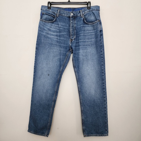 Hugo Boss Other - Hugo Boss Jonah Mens Straight Leg Jeans Medium Wash Blue Logo 36x32
